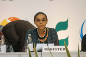 Curitiba,20-03-06 - a ministra do Meio Ambiente  Marina Silva fala durante a abertura do COP8. Foto julio Covello-SECS.